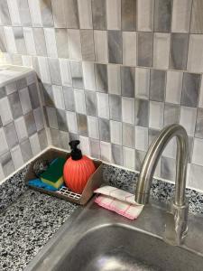 a kitchen sink with a pumpkin sitting in a drawer at Apartmento Xbox WFI TV65 PC Love Relax Work in La Cana