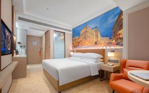 Postel nebo postele na pokoji v ubytování Vienna Hotel Chengdu Tianfu Airport Wanhui Center