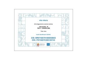 Certifikát, hodnocení, plakát nebo jiný dokument vystavený v ubytování Villa Vittoria B&B