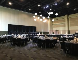 a large banquet hall with tables and chairs at EVEN Hotel Chicago - Tinley Park - Convention Center by IHG in Tinley Park