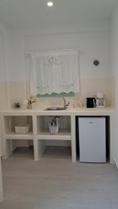 Kuchyň nebo kuchyňský kout v ubytování Arkesini Apartments