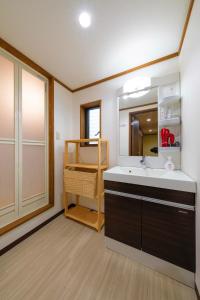 a bathroom with a sink and a mirror at 青羽-観蔵 in Osaka