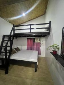 エルニドにあるAA Hostelのベッドルーム1室(二段ベッド1組、はしご付)