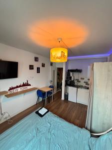 Kuchyňa alebo kuchynka v ubytovaní Le gite "Manhattan studio" Besançon proche centre commerce