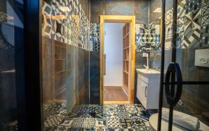 a bathroom with a shower and a toilet and a sink at Antalya D&D Terrace in Antalya +46 photos