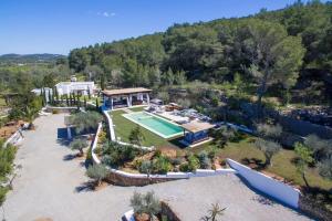 an aerial view of a house with a swimming pool at Can Ribes Ibiza in Illes Balears