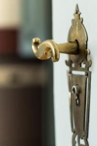 a gold door handle on a door at apartment beletage in San Lorenzo di Sebato