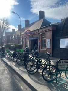 a group of bikes parked in front of a building at Good Priced Single Rooms in East Acton in London +15 photos