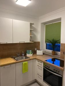 Η κουζίνα ή μικρή κουζίνα στο Apartment Ferienwohnung Leuna 2-room Apartement Second Home Gästezimmer