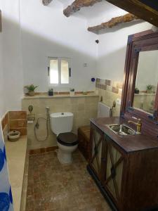 ein Badezimmer mit Toilette und Waschbecken in der Unterkunft La casa palo in Cehegín + 22 Fotos