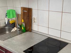斯普利特Guest House split centar的厨房台面设有水槽和水槽