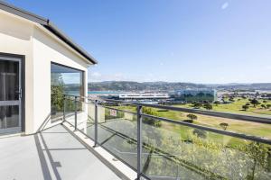 a view from the balcony of a house at Spacious modern executive home in Wellington