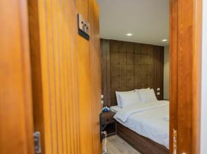 Lodge Pyramids View Hotel客房内的一张或多张床位