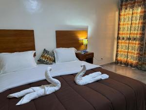 Ecolodge La Grande Tortue - Maison d'hôtes客房内的一张或多张床位