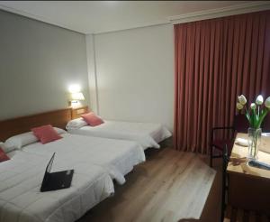 Postel nebo postele na pokoji v ubytování Hotel Helmántico