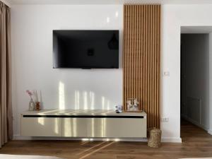 Televiisor ja/või meelelahutuskeskus majutusasutuses Cosy Apartments & Bistro Pufești +45 fotot