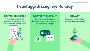 a brochure for a cybersecurity company with a hand holding a phone at HOTIDAY Room Collection - Mattinata Faraglioni in Mattinata