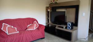 TV a/nebo společenská místnost v ubytování Chácara meu aconchego