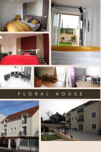 un collage de fotos de un hotel y una casa de alquiler en Appartement Luxe Floral Stay 15 Min To CDG And Paris, en Le Bourget