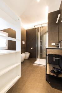 a bathroom with a walk in shower and a toilet at Residenza Ca' Rovere in Treviso