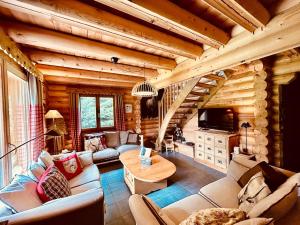 Ruang duduk di Chalet Le Petit Pré
