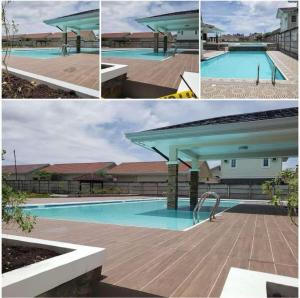 a collage of four pictures of a swimming pool at Adorable Panglao Vacation House in Dauis