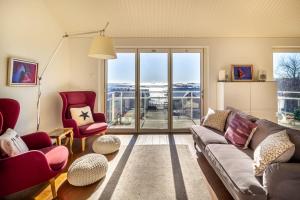 Χώρος καθιστικού στο Villa Granit View Apartment in Hanko
