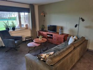 a living room with a couch and a television at Hemmer Hoeve in Hem