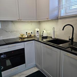 Kuchyňa alebo kuchynka v ubytovaní Apartament Deluxe Centrum Warszawa