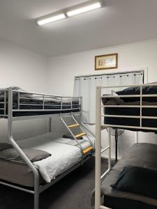 a room with two bunk beds in it at Coorong Island Retreat - Farm Stay at Pet Friendly Property in Meningie