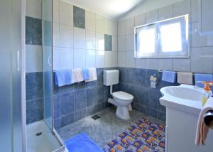 a bathroom with a toilet and a sink and a shower at Apartments Đuričić in Lovište +22 photos
