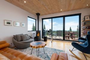 Posezení v ubytování Les Chalets du Massif de Charlevoix