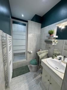 a bathroom with a shower toilet and a sink at Appartement Ajaccio in Ajaccio
