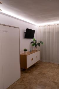 Loft on the beach and a few steps from downtown的电视和/或娱乐中心