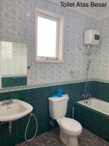 a bathroom with a toilet and a sink at Villa Puncak Resort Cipanas in Cikundul +19 photos