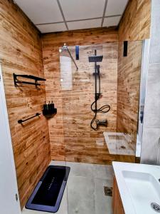 Et badeværelse på O&S Luxury Apartment by the Ohrid lake