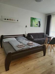 A seating area at Apartment Klimka with balcony, free wifi and free parking