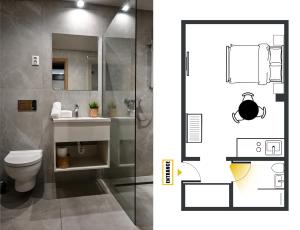 Kúpeľňa v ubytovaní Zafír Apartman Sárvár