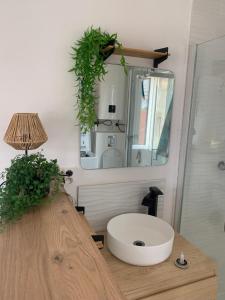 Kúpeľňa v ubytovaní Jolie maisonnette à la plage avec extérieur et parking pr juillet et aout slmt