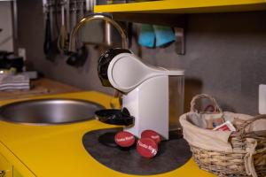 a mixer sitting on a counter next to a sink at Baby Art Apartment in Arona +30 photos