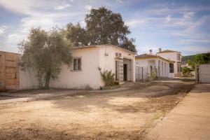 a white house with a tree in front of it at Casa Rural Manuel Sevillano in Bornos