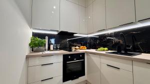 Kuchyň nebo kuchyňský kout v ubytování Apartament Podniebny - 4 sypialnie - Lake Apartments, osiedle Tuwima Park - Olsztyn