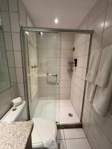 un bagno con doccia e WC di Frente Mar - Beach Class Executive - Boa Viagem - Pina - 21º andar a Recife