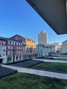 a view of a city with buildings in the background at Appartement spacieux centre-ville in Mulhouse