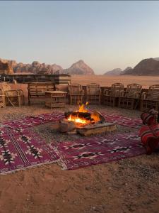 a fire pit in the middle of the desert at Wildlife Camp in Disah