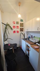 eine Küche mit Spüle und Arbeitsplatte in der Unterkunft Holiday Everyday - Berlin Calling in Berlin