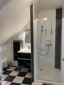 Koupelna v ubytování Les Jardins d Isaac rue de la Musardière + 81 fotografií