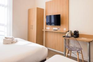 TV a/nebo společenská místnost v ubytování Hôtel Byakko Nice