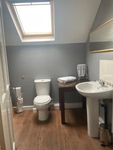 a bathroom with a toilet and a sink at Ye Old Sun Inn, Barn Studio in Bilbrough