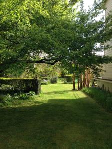 ニオールにあるL'horizon, Suite familiale, stationnement gratuit, prise batterieの木陰の庭